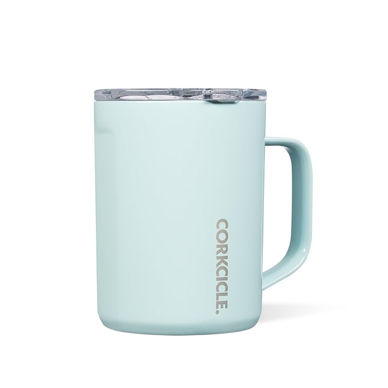 Corkcicle 16 oz Triple-Insulated Coffee Mug with Handle - Powder Blue