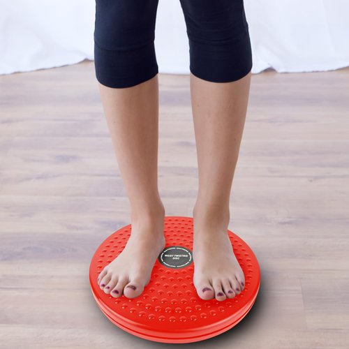 H H&J HUAJIAN Waist Whisper Disc,Body Twister Waist Twister Body Shaping Rotating Board for Women's Twisting Sports Equipment Aerobic Exercise Foot Massage (Red)