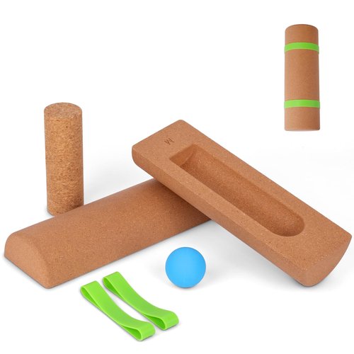 Craftspire Cork Balance Board Ankle Stability Trainer, Textured Natural Cork Foot Strengthener for Mobility Support and Fall Protection, Balance Board for Foot Function