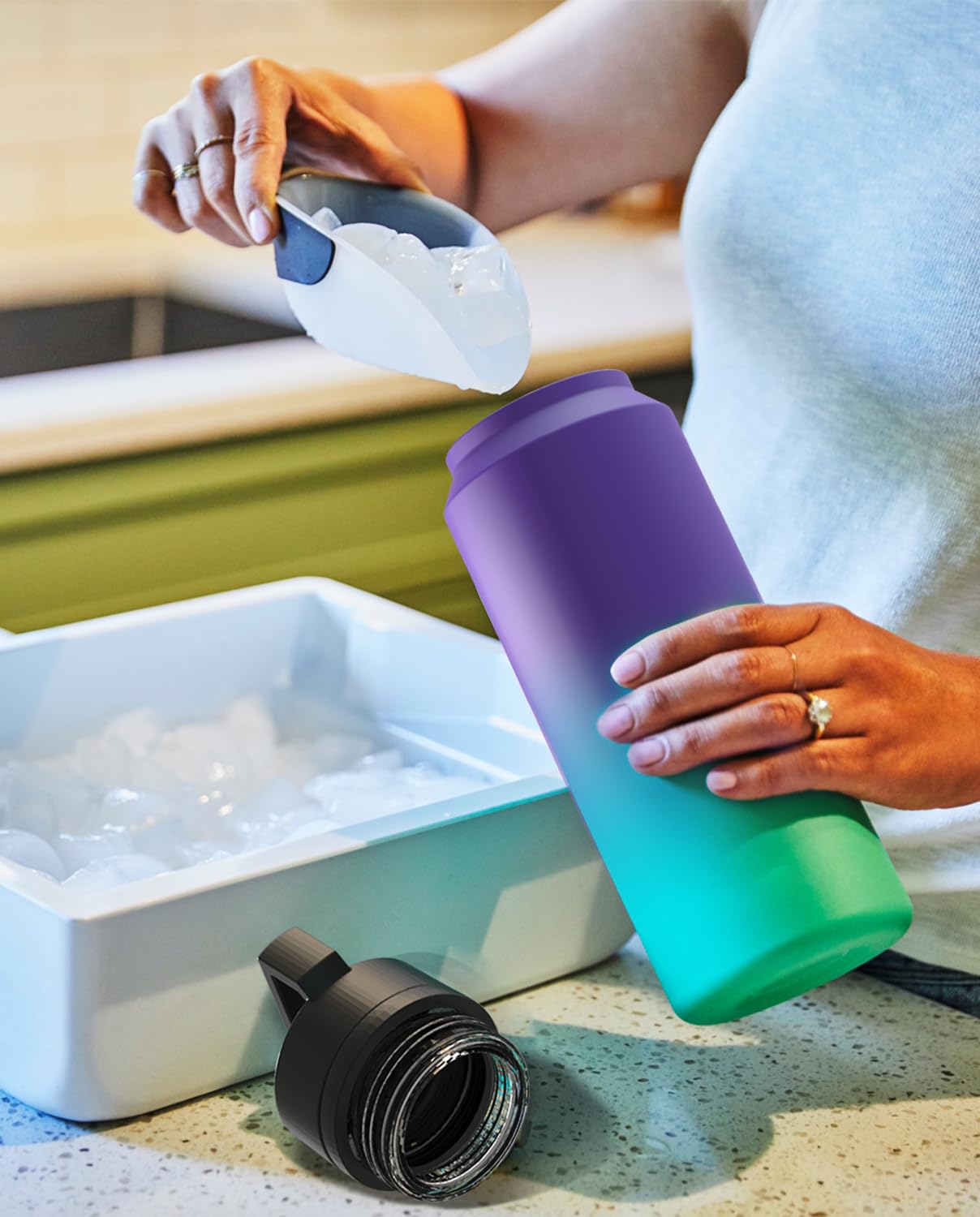 ALIENSX Chug Cap for YETI Rambler Bottles (18/26/36/46/64oz), Shatter-Resistant, Dishwasher-Safe, Twist-Open Lid with Leakproof Sealed Ring, Outdoor, Travel & Commuter Accessories