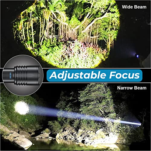 High Lumens Rechargeable LED Flashlight with 3 Modes Waterproof Handheld for Camping Emergency