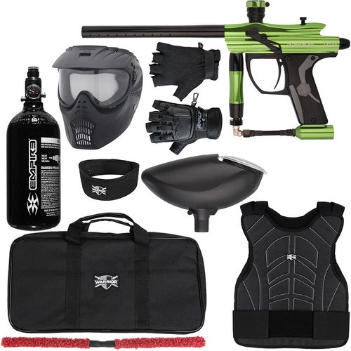 Action Village Kingman Spyder Fenix Level 1 Protector Paintball Gun Package Kit (Gloss Lime, Glove Size: Small/Medium)
