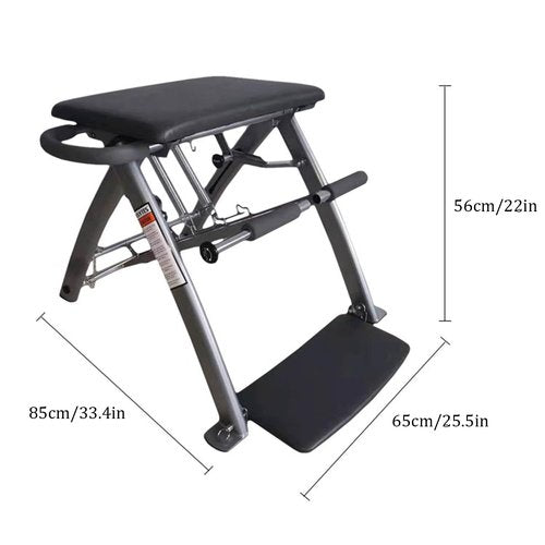 Pilates Chair, Split-Pedal Stability Pilates Chair with 3-Speed Adjustment Resistance,Yoga Fitness Trainer,Foldable Multifunctional Pilates Equipment for Home Use & Gym Workout