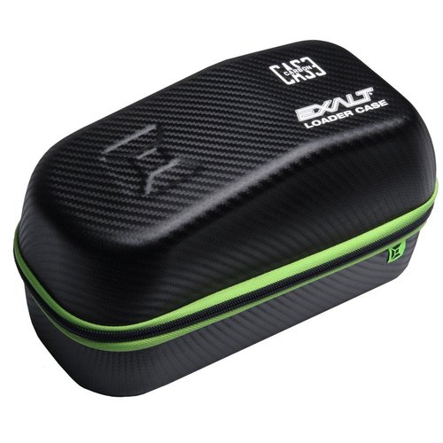 Exalt Paintball Loader Case - Univeral Paintball Hopper Protective Case - Carbon Case Series (Black Carbon/Lime Microfiber)