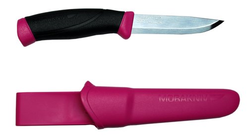 Morakniv Companion Fixed Blade Outdoor Knife with Stainless Steel Blade, 4.1-Inch, Magenta