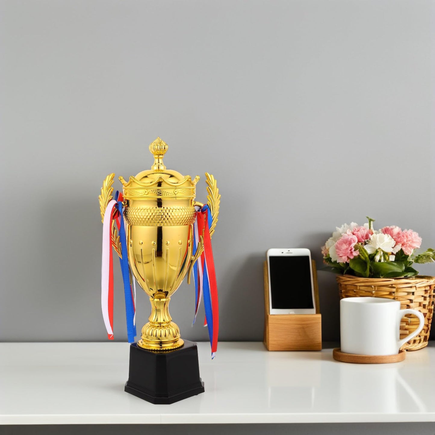 NUOBESTY Mini Metal Trophy Award Cup Gold Trophy for Kids Award for Students Classroom Rewards for Sports Competitions Prizes Birthday Party Favors 14.56 X 6.29 X 3.54 in