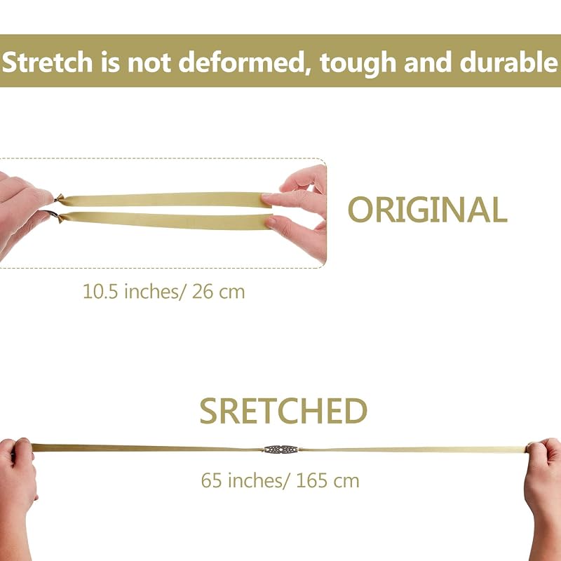20 Pieces Slingshot Flat Rubber Bands 1 mm – 53 cm to 165 cm, Gold (Variation of THIS listing)