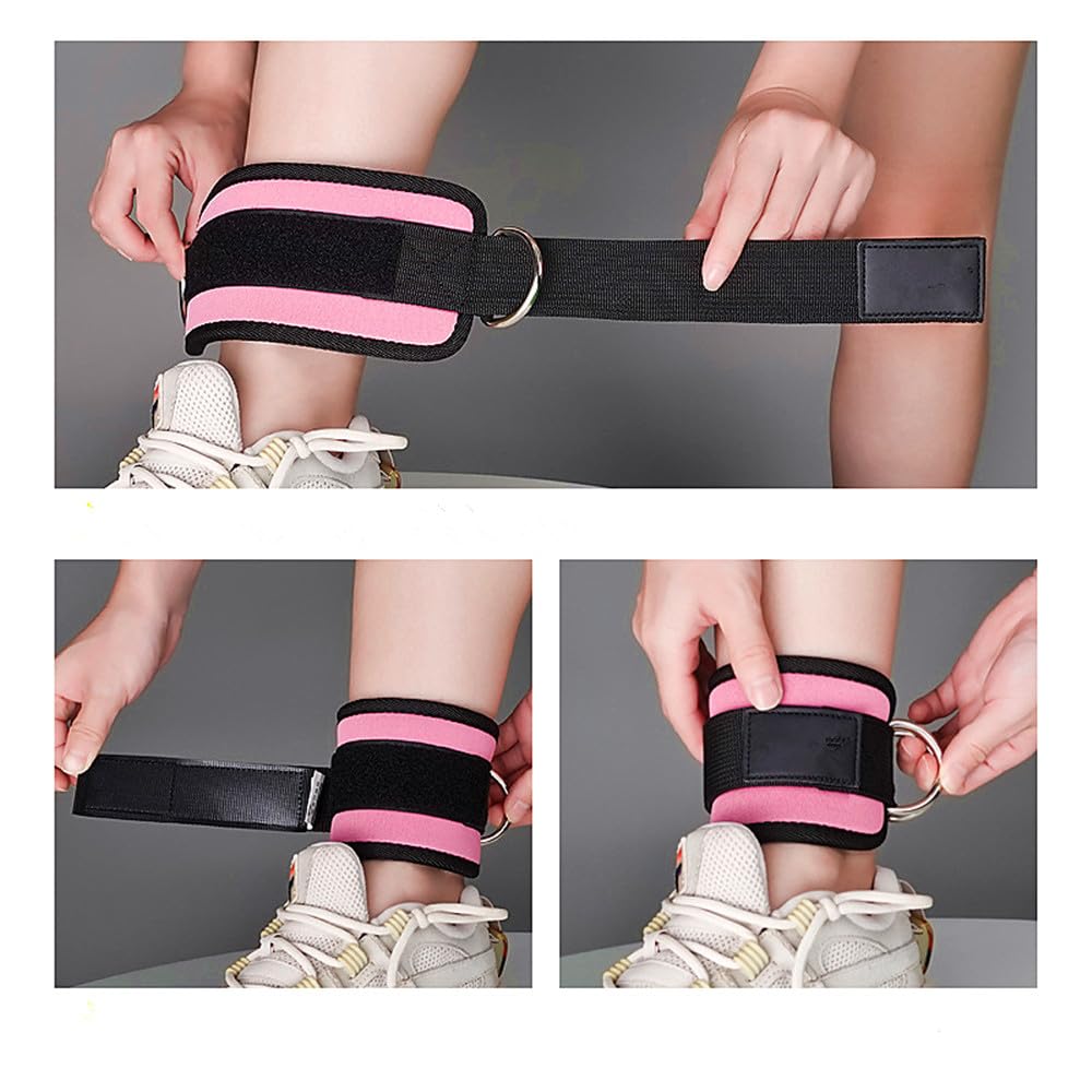 Aacehlh Ankle Strap for Cable Machine,1 Pair Adjustable Neoprene Padded Ankle Cuff for Leg Extensions,Glute Workouts,Gym for Women and Men (Black)