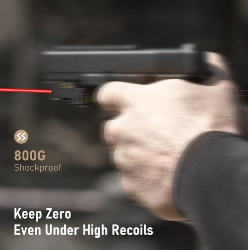 EZshoot Compact Low Profile Gun Laser, Magnetic Charging Red Laser Sight for Pistol Compatible with 20MM Rail and Ambidextrous ON/Off Switch