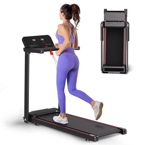 Foldable Treadmill with Handles Treadmills for Home Small Spaces 3 HP Walking Pad Treadmill with Handle Bar Folding Treadmills Quiet Walking Machine, 300LBS Capacity, Portable Small Home Gym (Black)