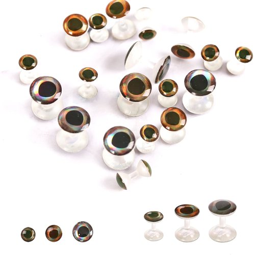 Maxcatch Weightless Dumbbell Living Eyes, 4D Realistic Resin 25PCS Fly Tying Materials (6mm)