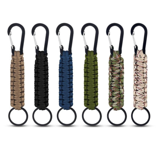 6 Pack Paracord Keychain with Carabiner Braided Lanyard Key Chain Paracord Carabiner Clip for Keys Backpack Paracord Keychain Ring for Men Women Heavy Duty Hook for Outdoor Survival Camping Hiking