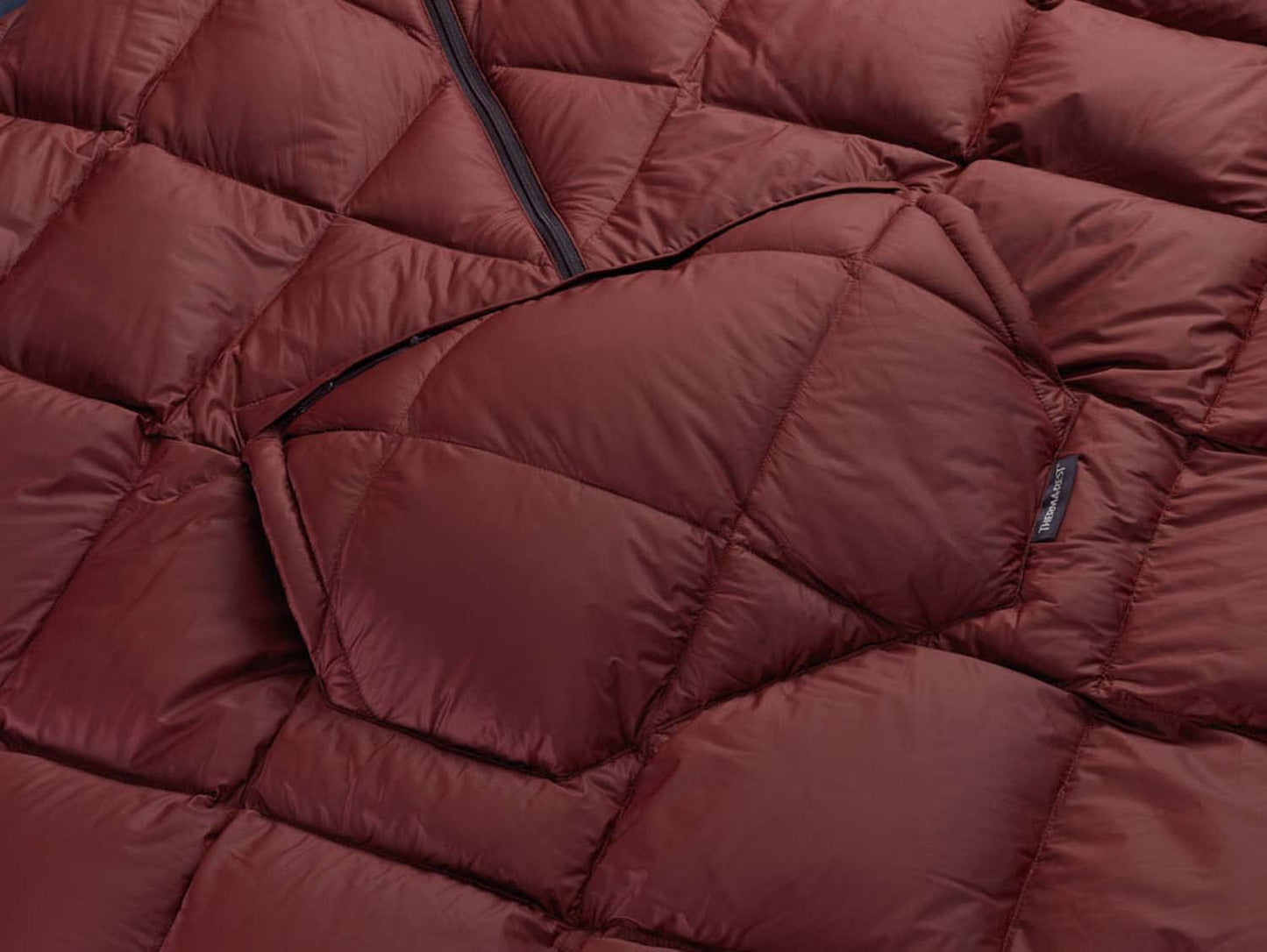 Therm-a-Rest Honcho Poncho Down Wearable Camping Blanket, Burgundy