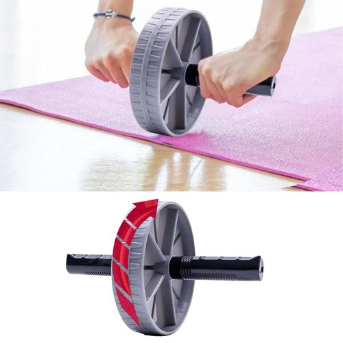 Ab Roller Wheel - Core Fitness Wheel, Ab Workout Equipment for Abdominal & Core Strength Training, Abs Workout Roller, Automatic Rebound Abdominal Muscle Wheel for Men Women (Grey)
