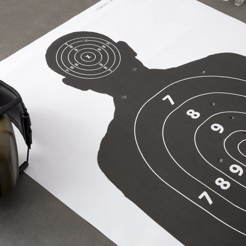 Maplefield 50 Pack Bulk Paper Shooting Targets for Range Practice, Silhouette-Style Design for Training with Airsoft, BB, Pellet Guns and More (17 x 25 Inches)