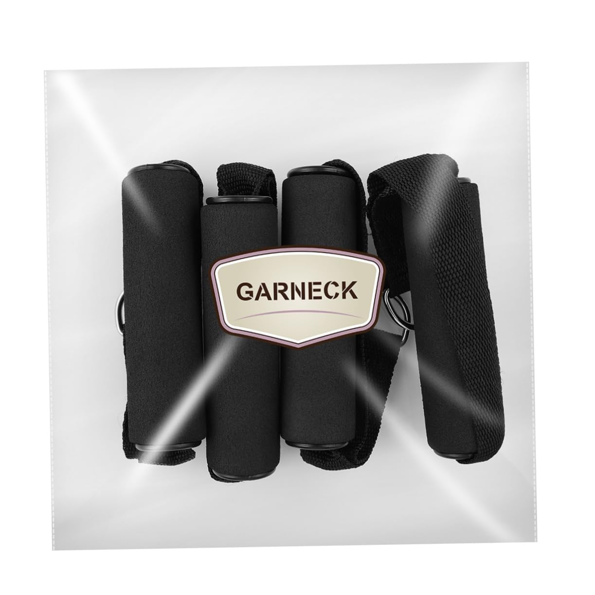 Garneck 4pcs Resistance Band with Handles Plastic D Ring Exercise Strap Foam Handle Band Fitness Equipment for Home Gym Overhead Strength Training Stretching Black