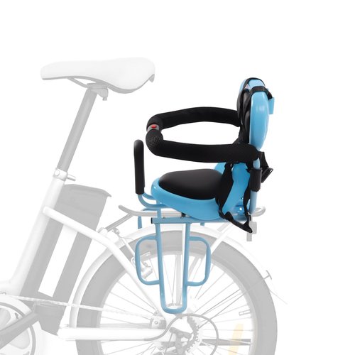 XUFOPLY Rear Child Bike Seat, Back Mounted Kids Carrier Bicycle Seat Rear Frame Mounted Bike Seats with Seats Cushion & Foot Pedal for Adult Bike Ebikes Attachment (Blue)