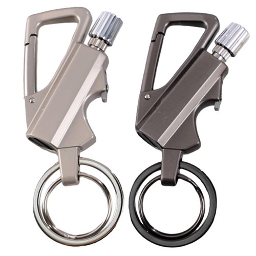 FALLCHILL Permanent Match Infinity Lighter, Keychain Lighter Match Strike, Reusable Waterproof Windproof, Multitool Bottle Opener Included, Camping Tool (Sliver+Black)
