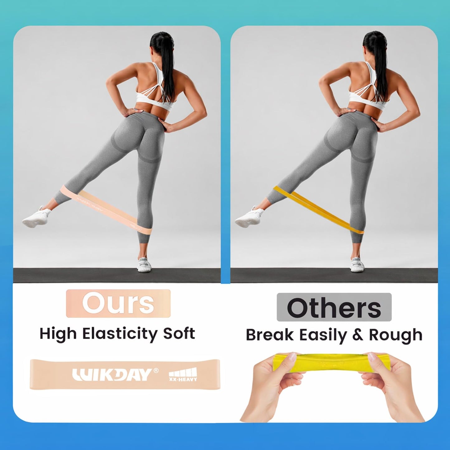 WIKDAY Resistance Bands for Working Out Exercise Loop Bands Workout Bands Set for Men Women Body Stretching, Training, Home Workout, Physical Therapy, Booty Legs, Set of 5 (Coffee)