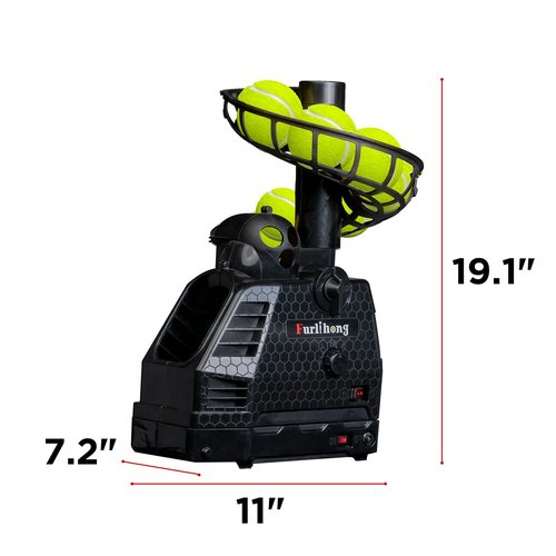 680BH 2 in 1 Baseball & Tennis Ball Launcher Machine, Adjustable Launching Angle, Speed and Interval, Auto Swing Function, Powered by Battery or AC Adapter, Ball Holder Extendable, for Kids