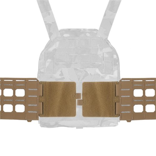 RASPIO Tactical MOLLE Vest Quick Release Elastic Cummerbund, Lightweight Girdle Side Belt Cumberbund Set(Brown)