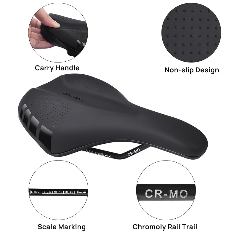 Lightweight Memory Foam Mountain Bike Saddle with USB Waterproof Surface