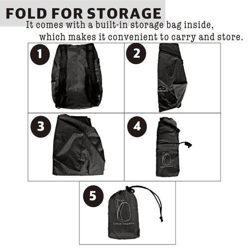 YGFEJSDNSW Foldable Backpack, 20L Lightweight Water Resistant Backpack for Men and Women Sports Camping Walking Biking Bag, Travel Outdoor Hiking Daypack, Black