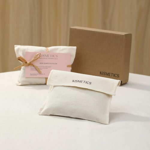 KISMETICS - Natural Crystals Weighted Eye Pillow for Relaxation, Sleeping, Yoga, SPA and Travelling, Cooling Eye Pillow, Reusable and Good Relaxation Gifts for Women(Clear Quartz)