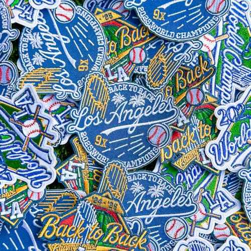 Baseball 2025 World & League Champions Embroidered Patch Trucker Hat | Los Angeles LA Merch | Snapback Hat for Men & Women