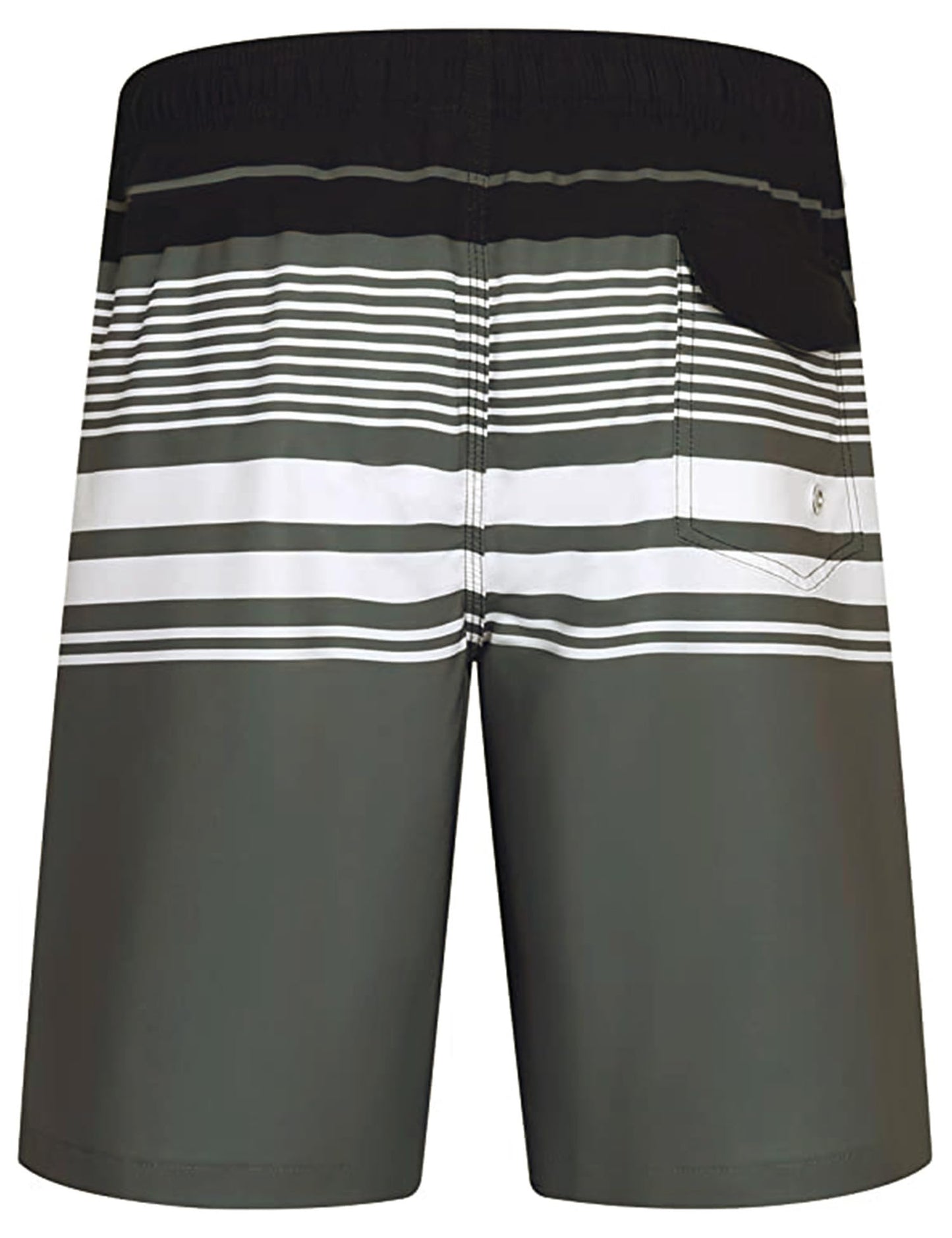ELETOP Men's Swim Trunks Quick Dry Bathing Suit Swimming Board Shorts Mesh Lining Beach Swimwear Stripe Grey 4XL