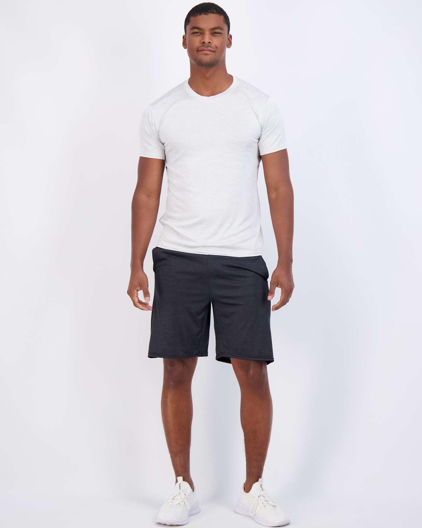 Real Essentials 5 Pack: Men's Dry-Fit Short Sleeve Crew Neck T Shirts Fitness Running Gym Workout Cool Exercise Athletic Tee, Set 19, Small