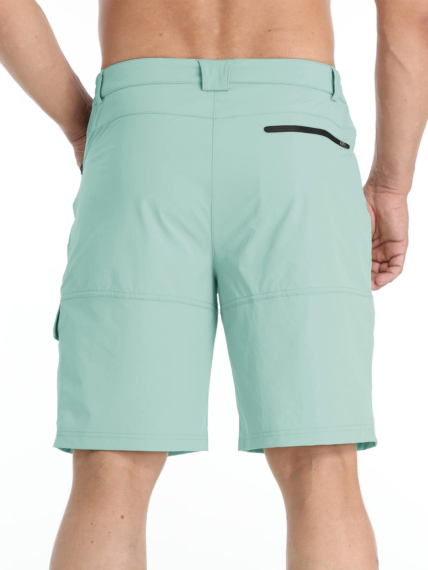 TACVASEN Mens Shorts 10" Dress Golf Outdoor Lightweight Quick Dry Summer Casual Fishing Travel Shorts with Zipper Pockets Lake Blue 34
