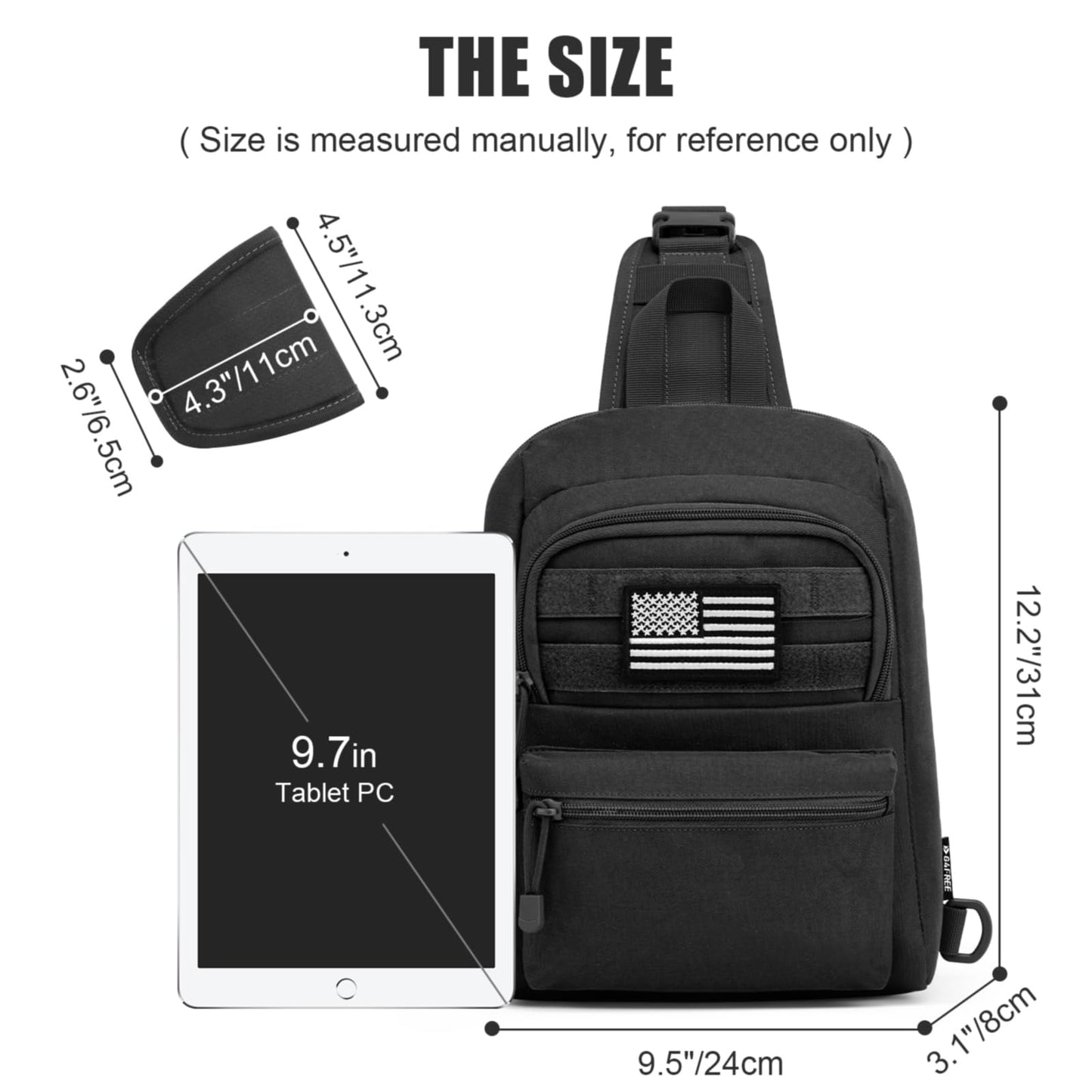 G4Free Tactical Sling Bag Backpack EDC Concealed Carry Bag Small Crossbody Shoulder Chest Pack