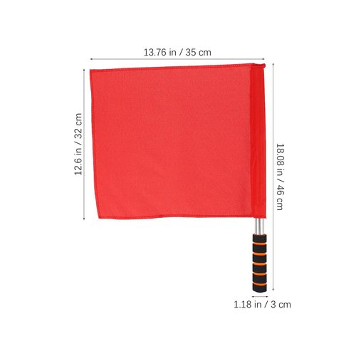 Operitacx 4Pcs Referee Flags, Stainless Steel Hand Flag with Sponge Handle, Green Red Soccer Referee Flags for Football Volleyball Sports