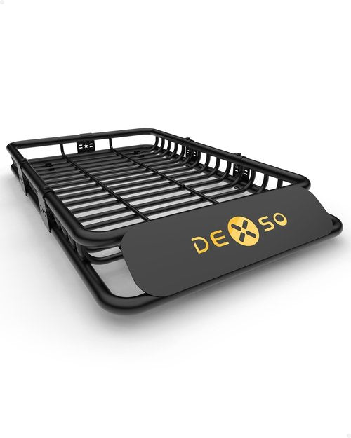 DEXSO 64" x 39" Universal Roof Rack Basket, 200 Lbs Capacity Rooftop Cargo Carrier Basket with Extension Heavy Duty Luggage Holder Rack for SUVs, Trucks, Vehicles