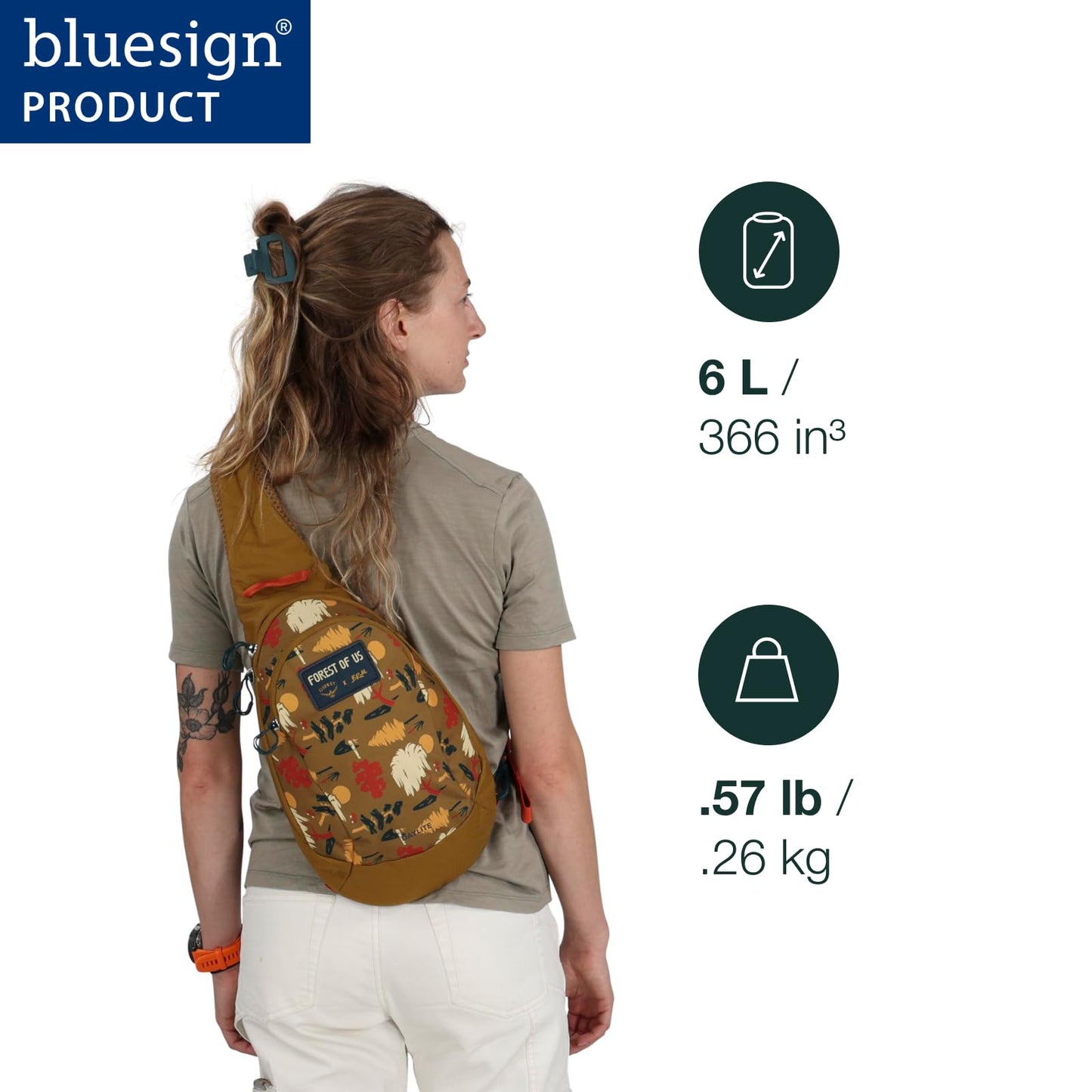 Osprey Daylite Shoulder Sling Bag - Crossbody Backpack for Everyday Carry, Festivals, and Travel, Barley Brown/Multi