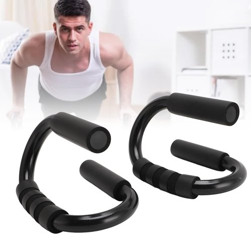 Push Up Bar, 2pcs Steel Foam S Shape Easy to Assemble Effective Muscle Training Push Up Stand Pushup Handles for Muscle Training at Home Gym Office