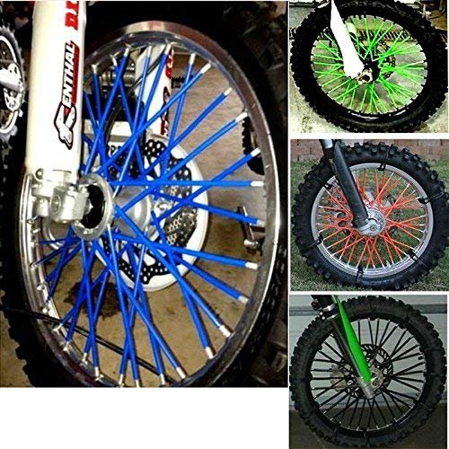72Pcs Universal Spoke Skins Covers，Wheel Spoke Wraps Skins Pipe Trim Decoration Protector For Motorcycle Dirt Bike Yamaha Honda BMW Suzuki Kawasaki(white)