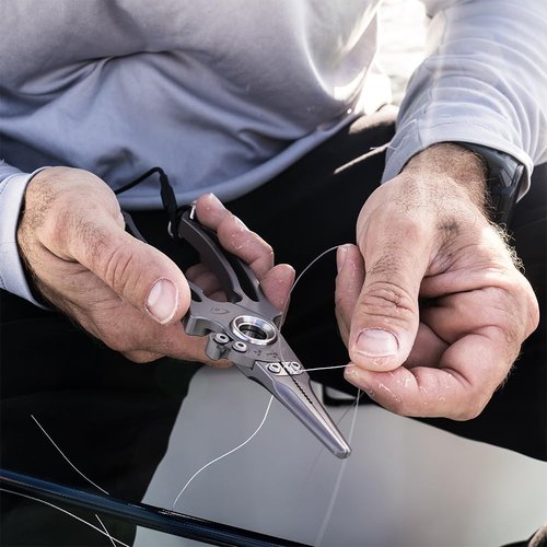 danco Titanium Dual Cutter 7" Fishing Plier, Fishing Line and Wire Cutter, Saltwater Safe, Fresh/Saltwater Fishing, Sheath and Lanyard Included