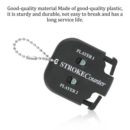 PEUTIER 2pcs Golf Stroke Counter, Mini Golf Ball Shot Clicker Counter Black Golf Score Keeper Swing Scoreboard Accessories with Dial Reset Tool Key Chain for Different Kinds of Competitions and Games