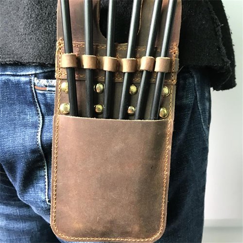 SHARROW Archery Back Pocket Arrow Quiver Lightweight Hip Pocket Quiver Belt Waist Quiver for 6 Arrows Storage (Brown)