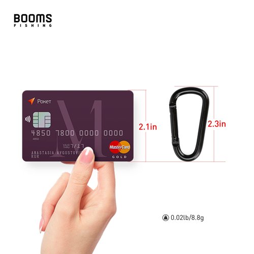 Booms Fishing CC2 Carabiner Clip, 2.3" Small Carabiner Keychain, Multi-use Aluminium D Ring Caribeener Clips (A: 6 Pack_2.3"_Black)