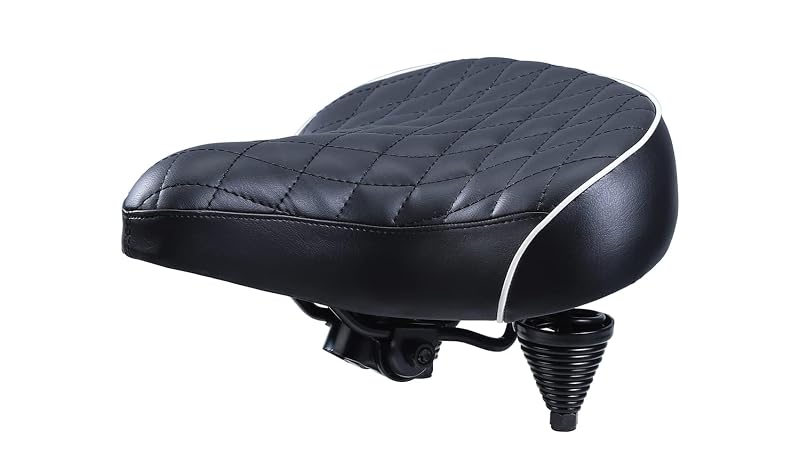 FOMAS Beach Cruiser Bike Seat - Extra Wide 9.75" Wide Comfort Replacement (Black)