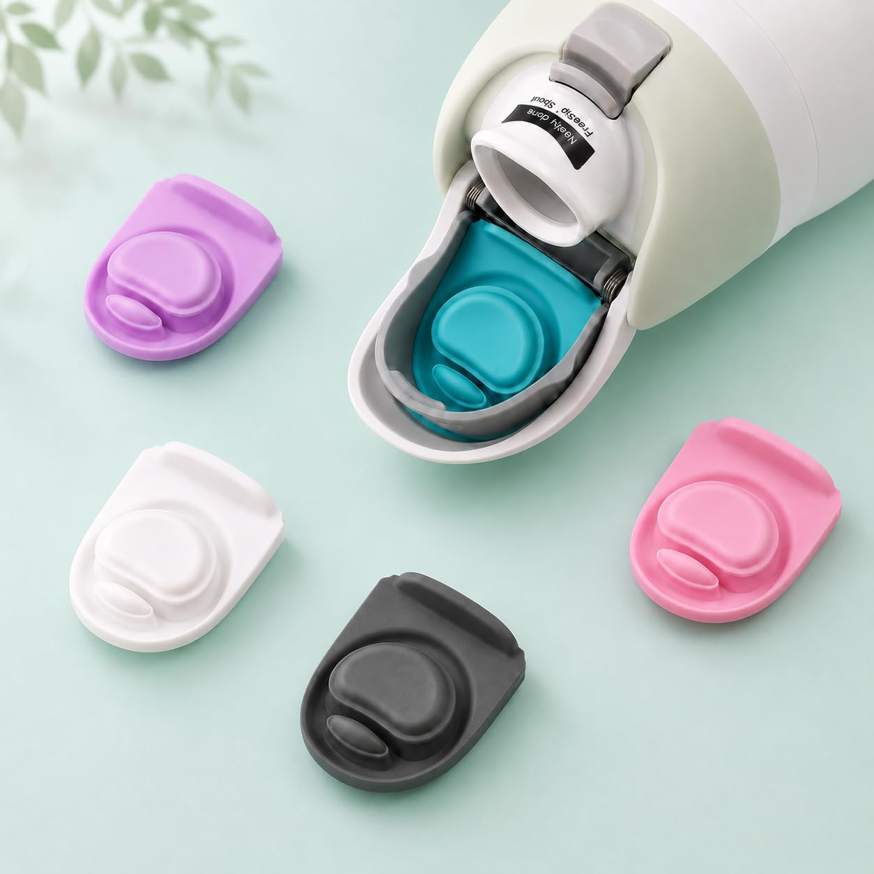 Joshey 4 Pack Rubber Seal Replacement Stopper, Compatible with Owala Freesip 24 oz 32 oz Bottle Spout Lid-Silicone Gasket Replacement Parts (White)