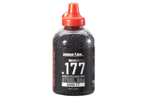 Lancer Tactical 4.5mm / .177 Cal Steel BBS - Anodize Steel Black Finish (6000 Count) Pack of 2