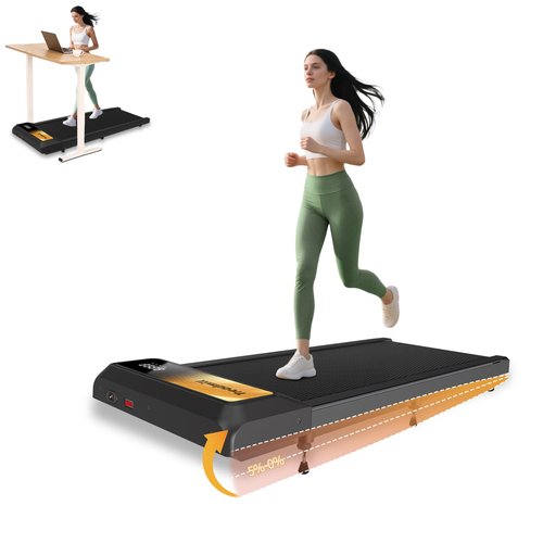 CYCLERADE Walking Pad Treadmill, Under Desk Treadmill, Low Noise, 2.5 Hp with Maximum Capacity of 265 Lbs Treadmills for Home & Office, Walking Jogging Running Machine (Yellow)