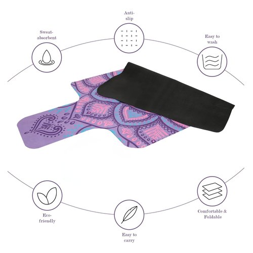 JOOEER Pilates Reformer Machine Mat, Non Slip Pilates Reformer Cover Lightweight Foldable Washable Pilates Reformer Mat for Gym Fitness, Purple
