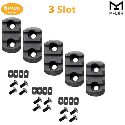 Gotical Multi Slots to Picatinny Rail Adapter 3 Slot Ploy Picatinny Rail Section Three Slots for Handguard 2 Pieces (Set of 6)