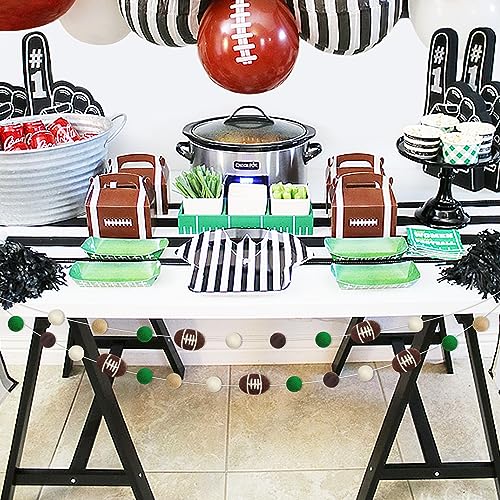 Football Felt Ball Garland - Rugby Pom Poms Banner 23 Balls - Party Decor