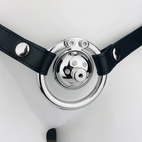 Stainless Steel Wearable Flat Inverted Cage with 1 Anti-Dislodgement Fixed Exercise Belt (55mm+ Metal Conduit)